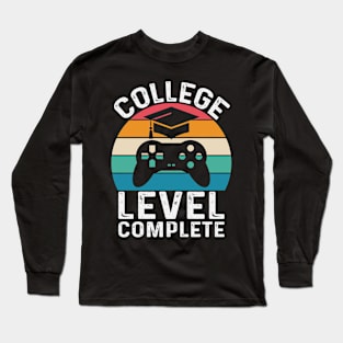 College Level Complete Video Game Gamer Men Graduation Long Sleeve T-Shirt
